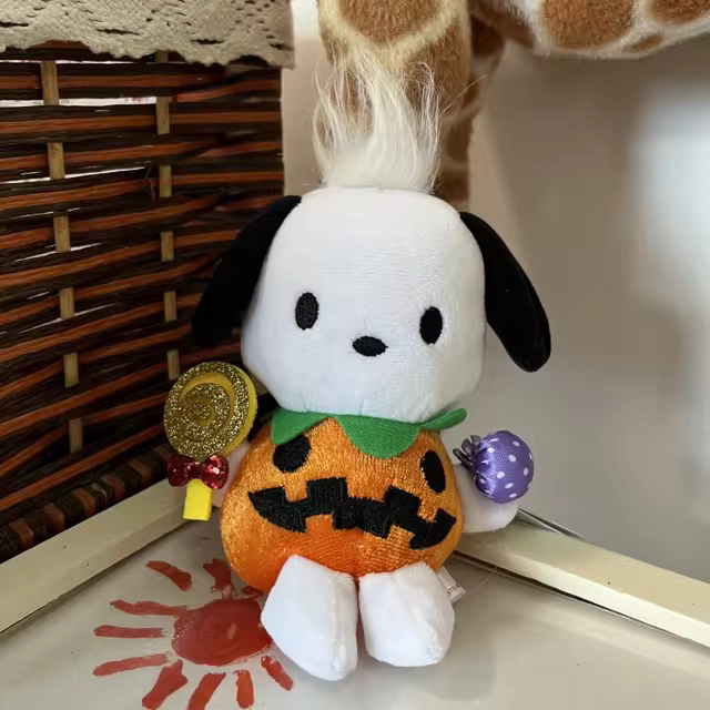 Kätzchen, Cinna, Pocha Halloween Plüsch mit Bonbon - Schlüsselanhänger, Halloween Geschenk