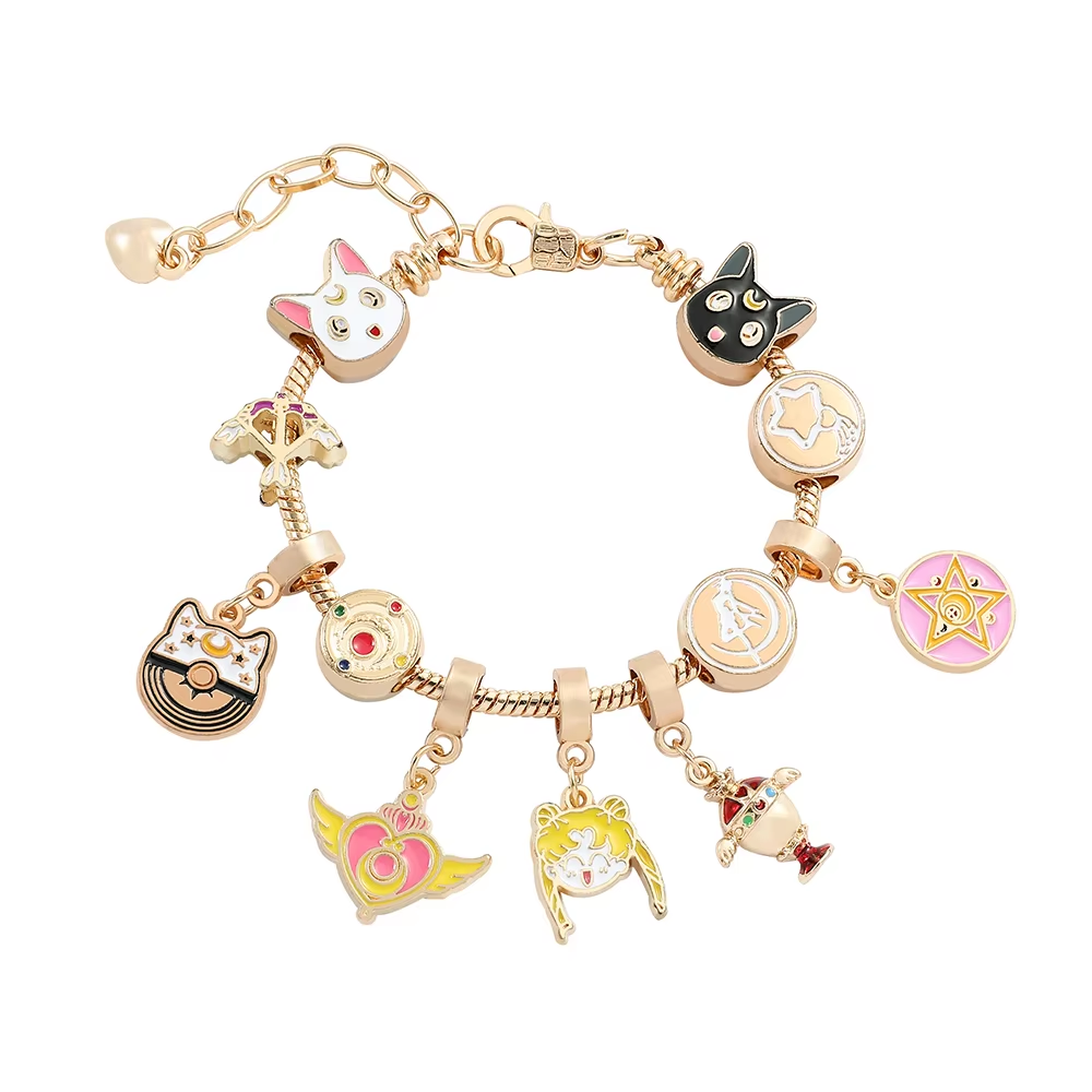 HK vergoldetes Armband mit Anhängern - Hochwertiger Kawaii-Schmuck für Frauen und Mädchen