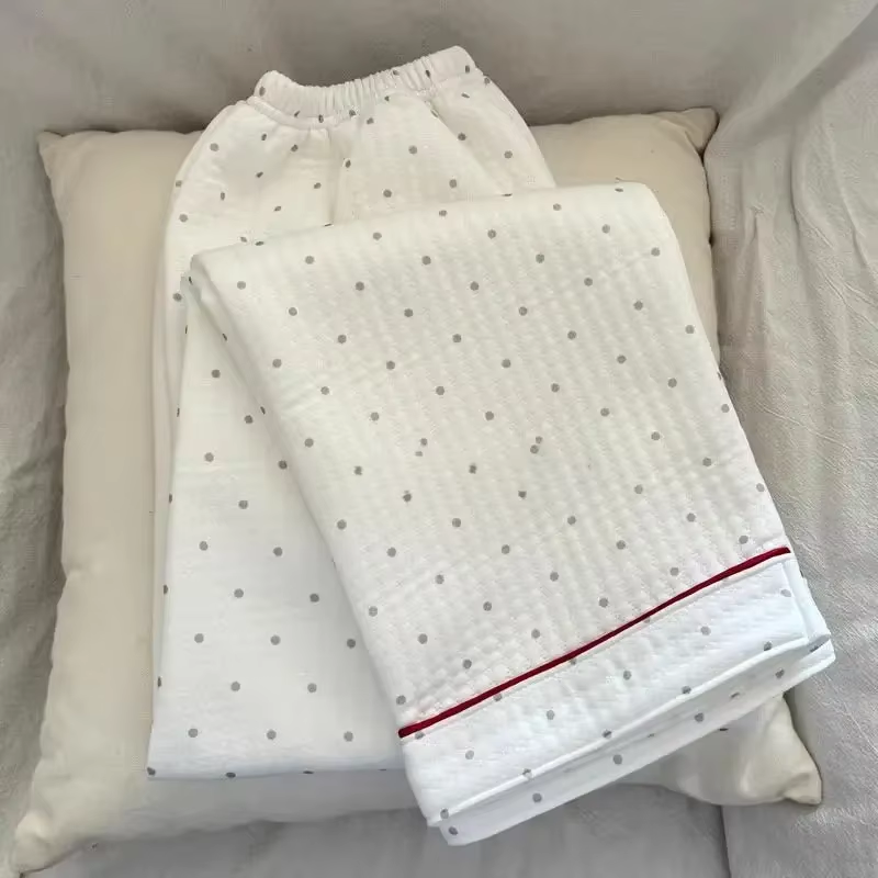 HK Kawaii Pyjama-Set – Lange Ärmel und Hose, süßes mädchenhaftes Herz-Design, perfektes Geschenk für Frühling und Herbst