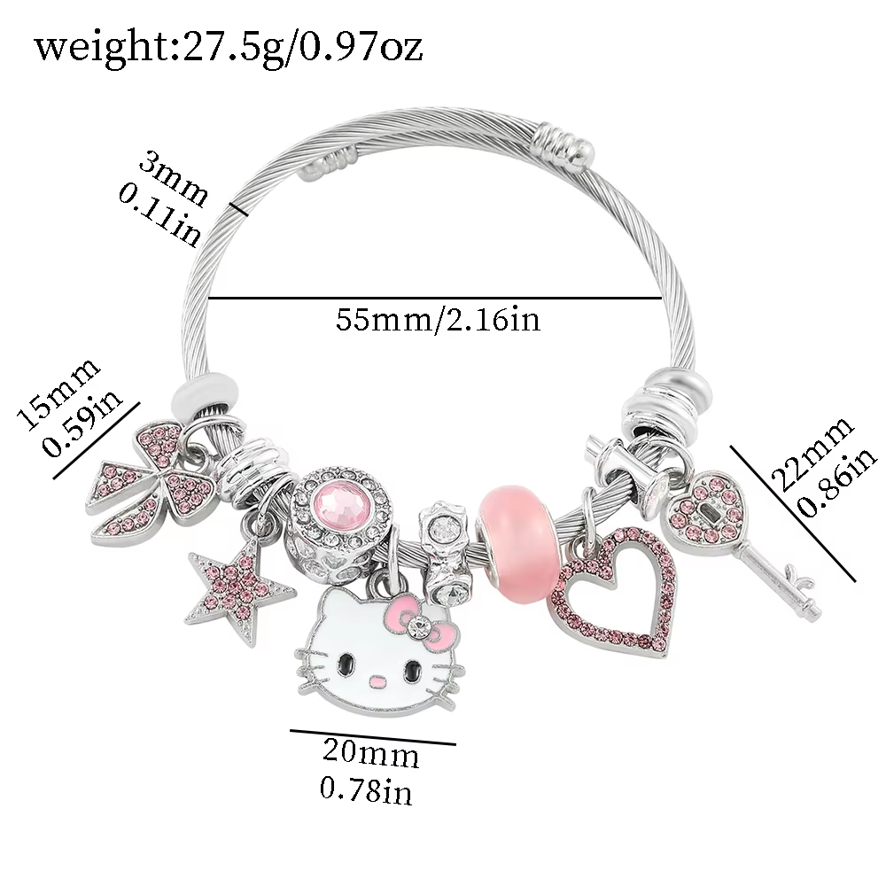 HK vergoldetes Armband mit Anhängern - Hochwertiger Kawaii-Schmuck für Frauen und Mädchen