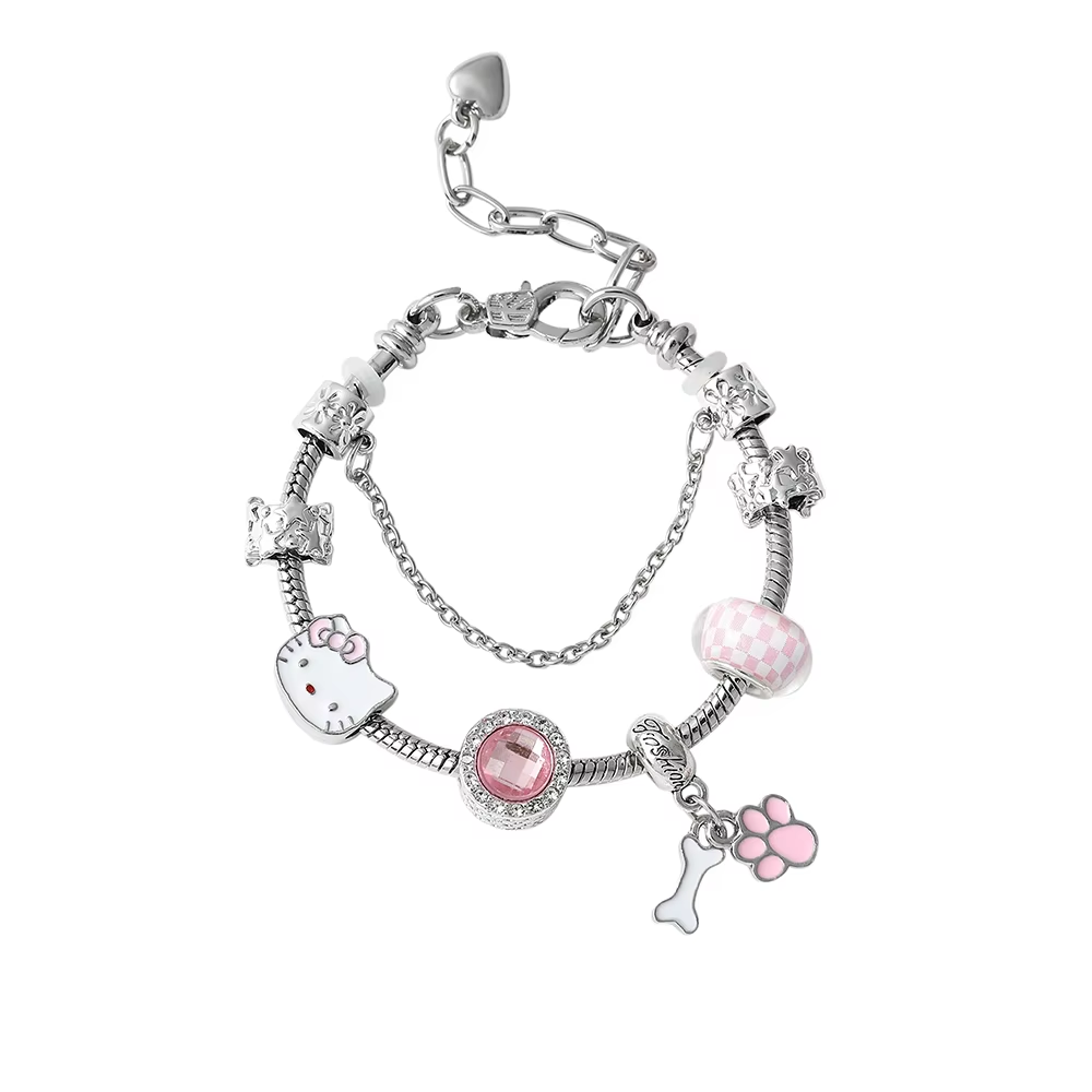 HK vergoldetes Armband mit Anhängern - Hochwertiger Kawaii-Schmuck für Frauen und Mädchen