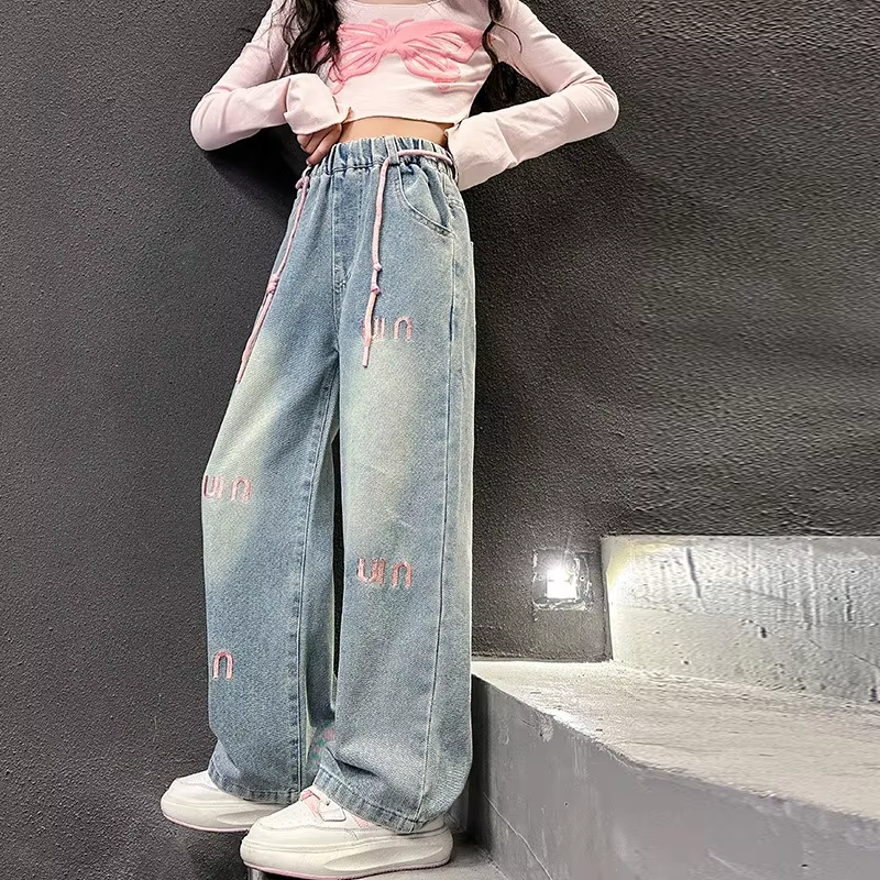 2024 Fashion Straight-Leg Jeans für Mädchen – Bequemer, stylischer Denim für Frühling & Herbst