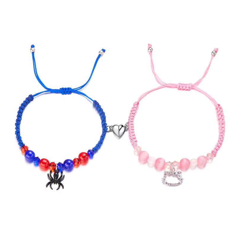 Bat & Kitty Matching Bracelets - Perfect Halloween & Christmas Gift for BFFs & Family