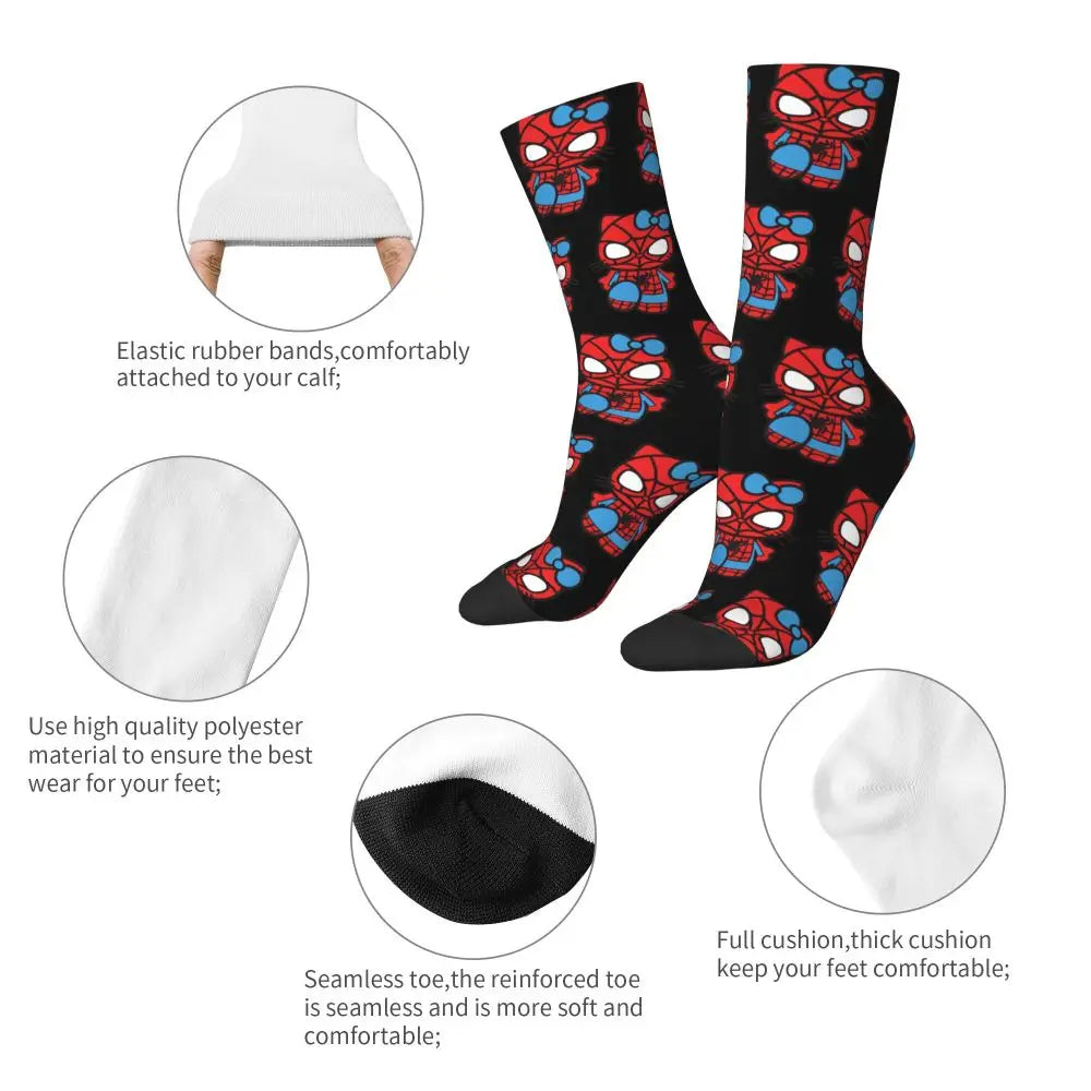 ONE SIZE - Unisex Kitty Spidey-man Socks