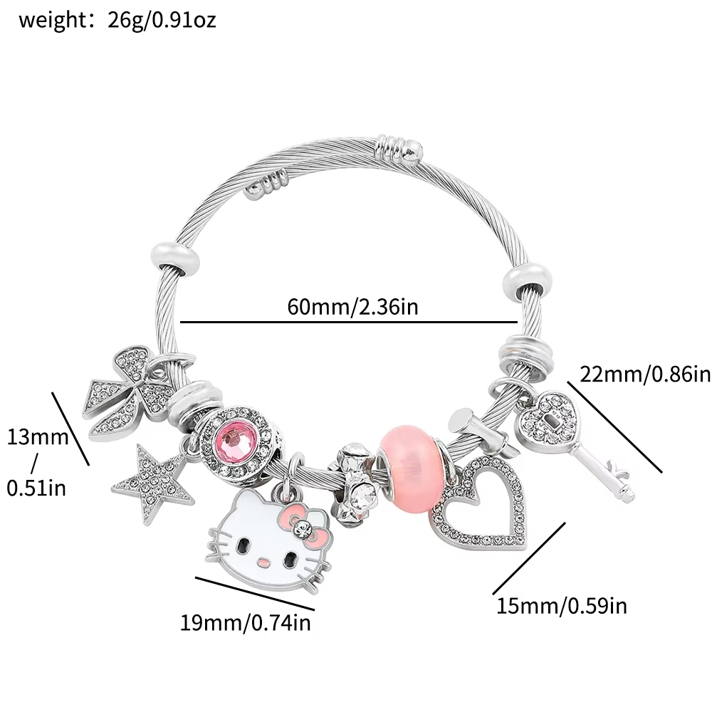 HK vergoldetes Armband mit Anhängern - Hochwertiger Kawaii-Schmuck für Frauen und Mädchen