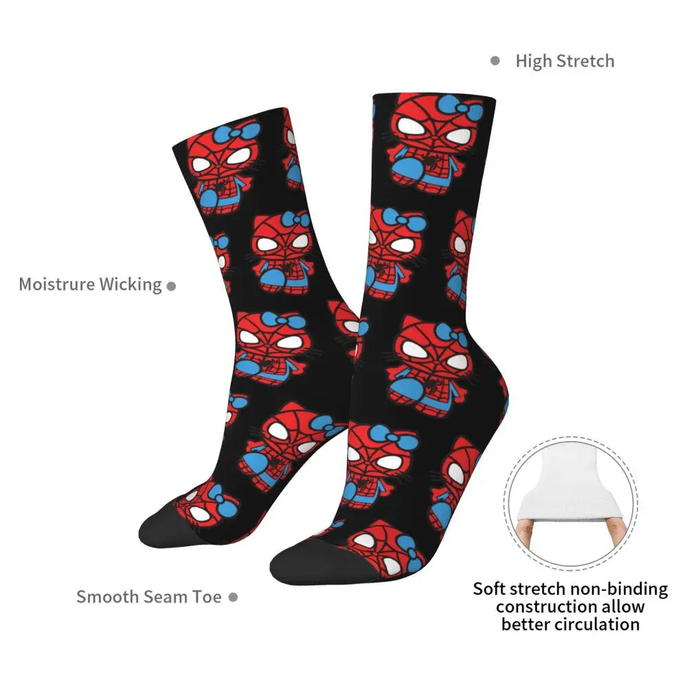 ONE SIZE - Unisex Kitty Spidey-man Socks