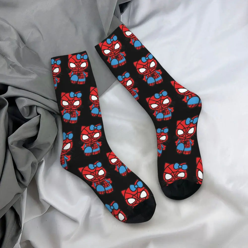 ONE SIZE - Unisex Kitty Spidey-man Socks