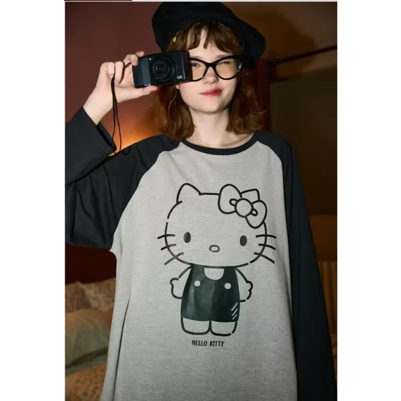 Kitty Autumn Pyjama-Set aus Baumwolle – Langarmoberteil und Hose, Loungewear aus Seide für Damen