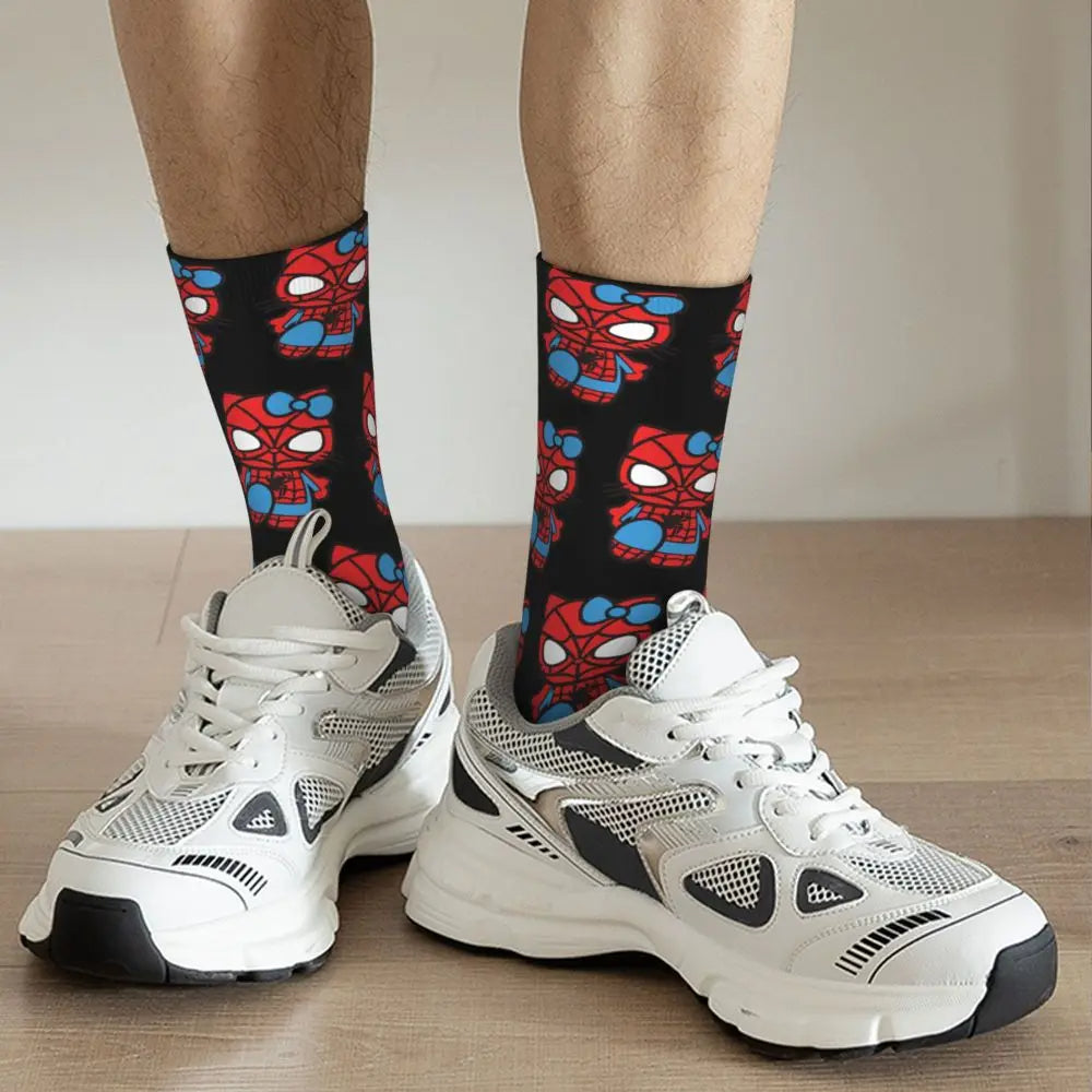 ONE SIZE - Unisex Kitty Spidey-man Socks