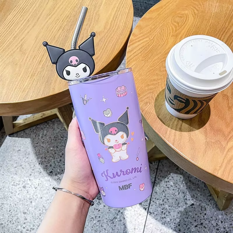 600ML Stainless Steel Insulated Straw Cup – Cute & Large Capacity
