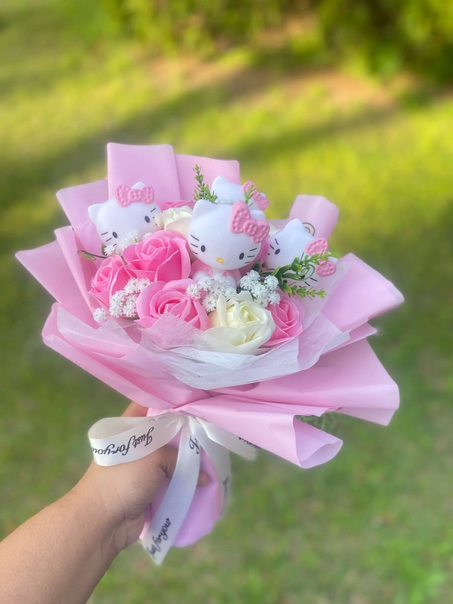 Kitty Cat Plyšové panenky Růže Mýdlo Květiny Kytice Vánoce Valentýn Narozeniny Dárky k promoci