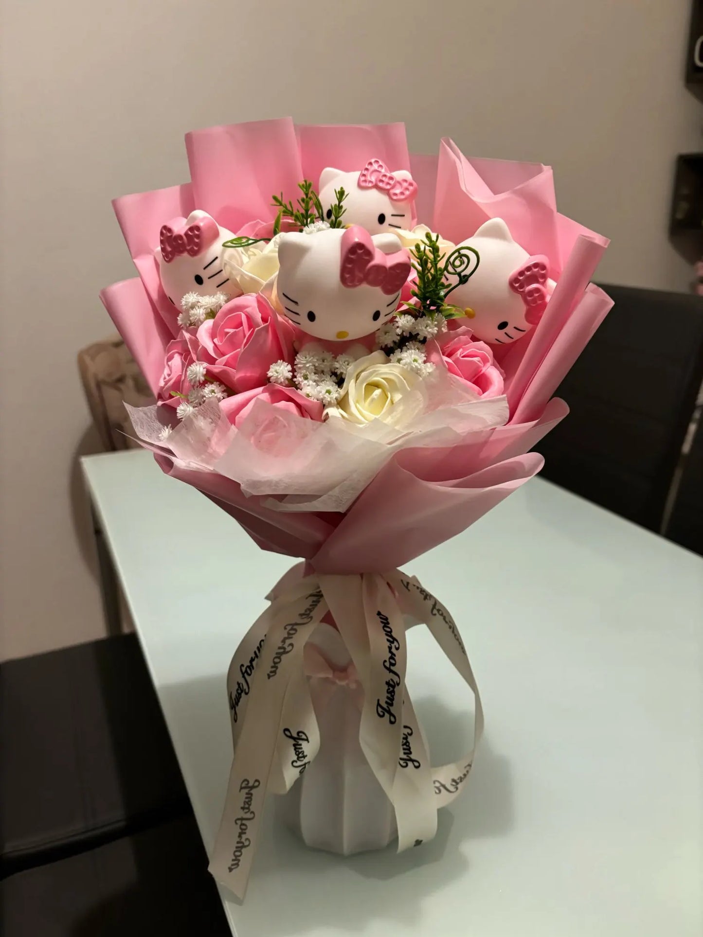 Kitty Cat Plyšové panenky Růže Mýdlo Květiny Kytice Vánoce Valentýn Narozeniny Dárky k promoci