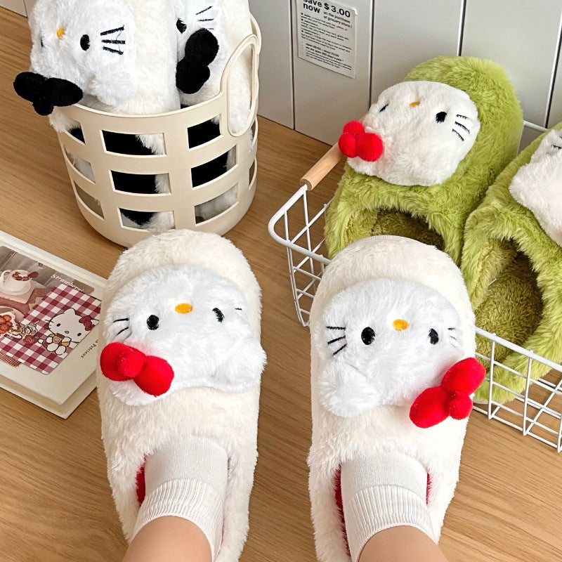 HK Fleece-Lined Plush Slippers