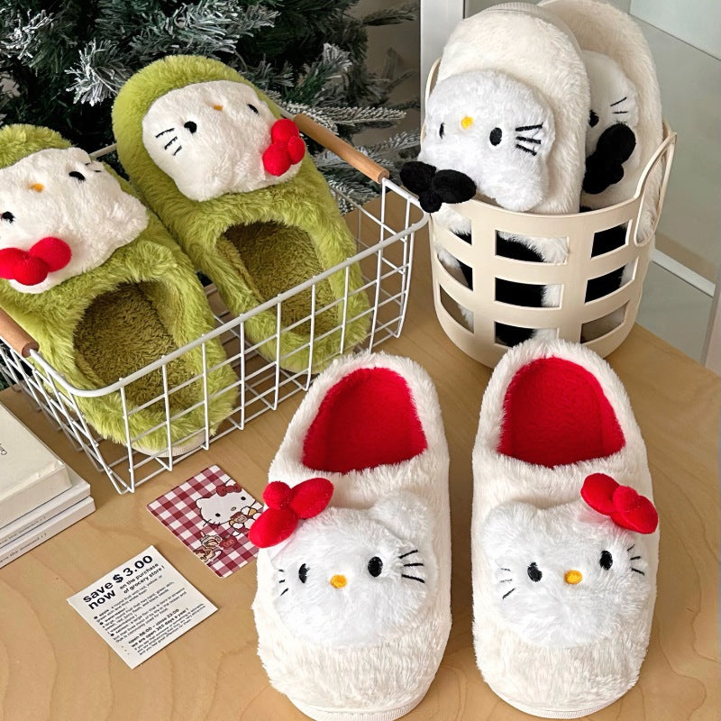 HK Fleece-Lined Plush Slippers