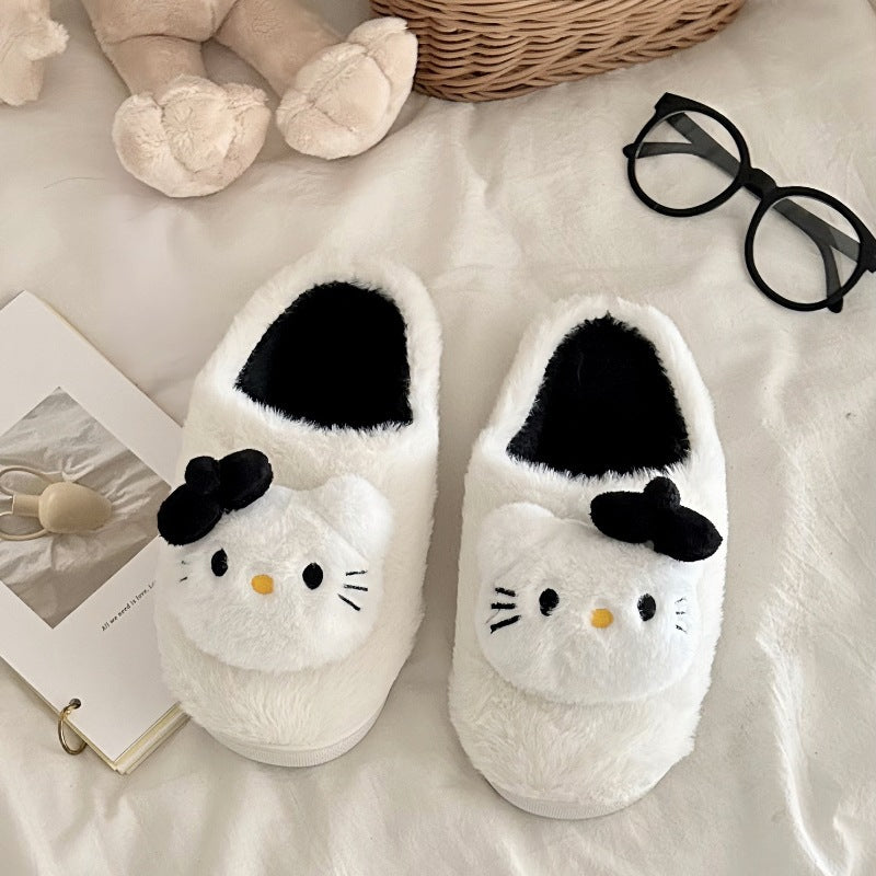 HK Fleece-Lined Plush Slippers