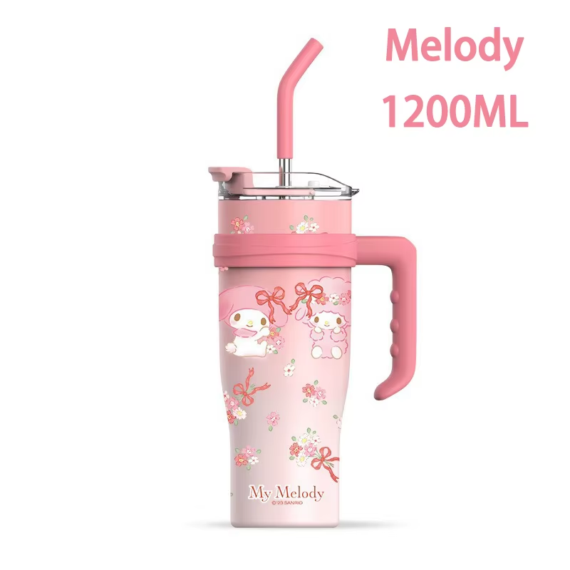 Family Thermos Big MAC Straw Cup – Kitty, Kuromi & Friends