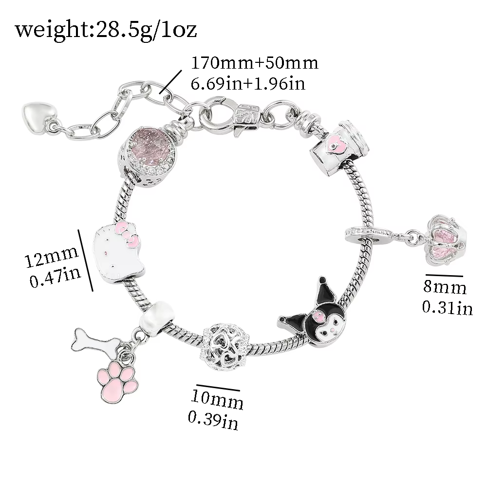 HK vergoldetes Armband mit Anhängern - Hochwertiger Kawaii-Schmuck für Frauen und Mädchen