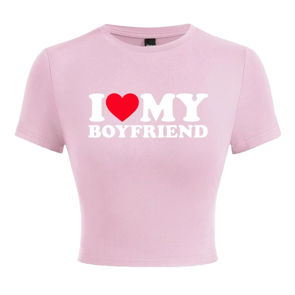 "I Love My Boyfriend" Graphic Tee – Soft, Stylish & Comfy Casual T-Shirt for Women