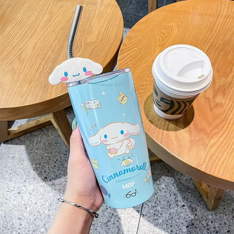 600ML Stainless Steel Insulated Straw Cup – Cute & Large Capacity