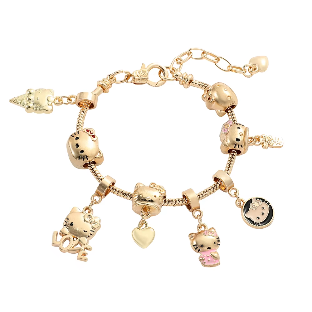 HK vergoldetes Armband mit Anhängern - Hochwertiger Kawaii-Schmuck für Frauen und Mädchen