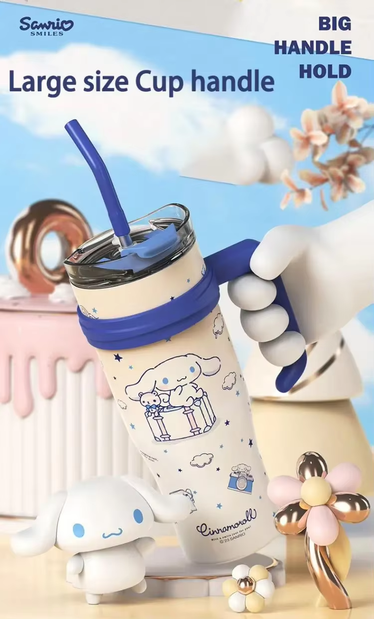 Family Thermos Big MAC Straw Cup – Kitty, Kuromi & Friends