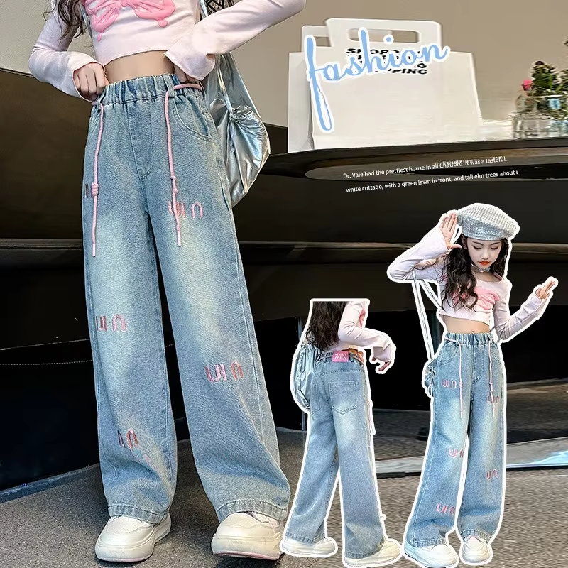 2024 Fashion Straight-Leg Jeans für Mädchen – Bequemer, stylischer Denim für Frühling & Herbst