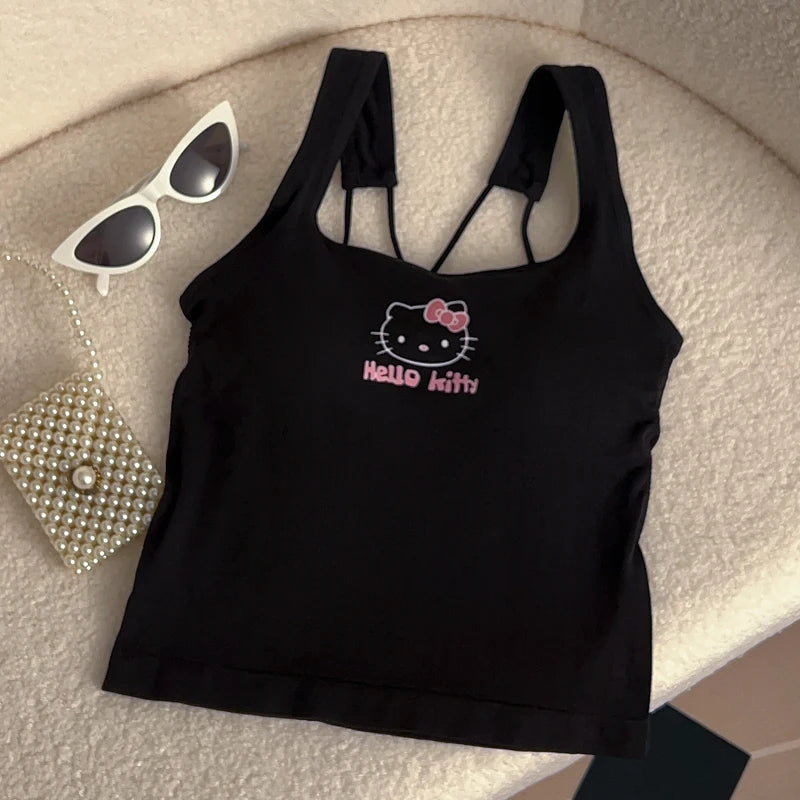 HK Cross Back Tank Top with Chest Pads - 3 Variants