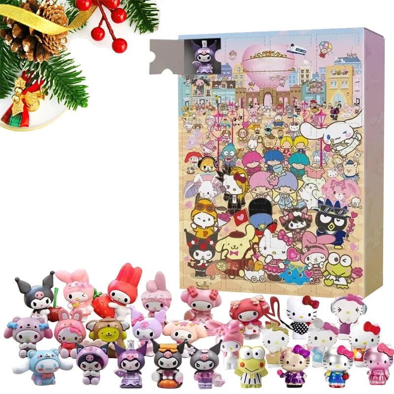 24PCS Sanrio Christmas Advent Calendar Hello Kitty  Small PVC Action Figures