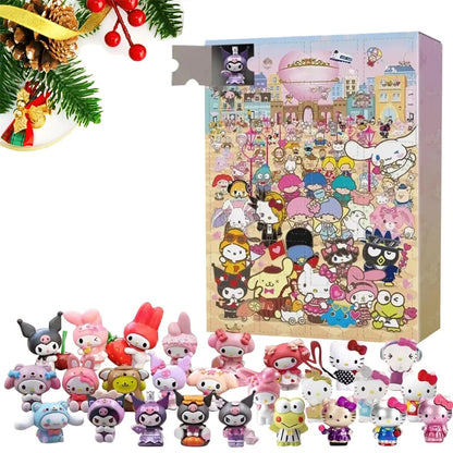 24PCS Sanrio Christmas Advent Calendar Hello Kitty  Small PVC Action Figures