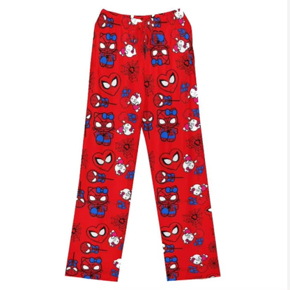 Cartoon-Loungehose – Hello Kitty, Spider-Man, Batman-Pyjamahose für Damen und Mädchen