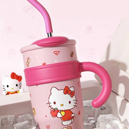 Sanrio Insulated Straw Thermos – Hello Kitty & My Melody Kids' Bottle