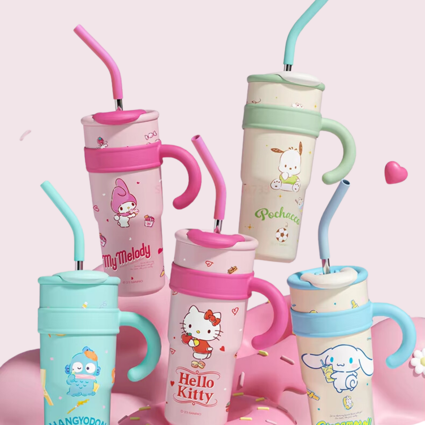 Sanrio Insulated Straw Thermos – Hello Kitty & My Melody Kids' Bottle