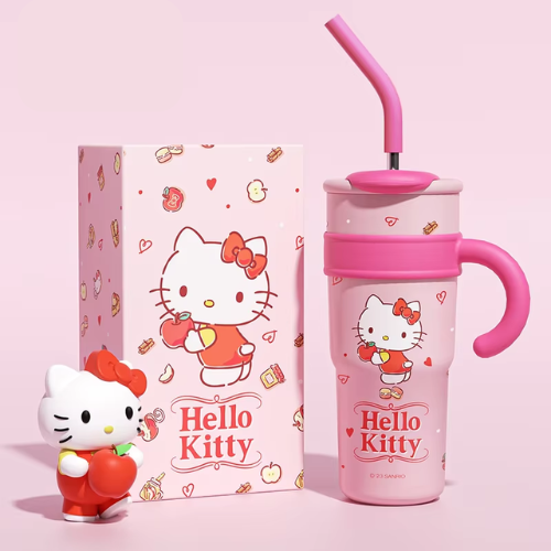 Sanrio Insulated Straw Thermos – Hello Kitty & My Melody Kids' Bottle