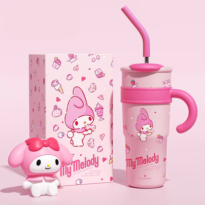 Sanrio Insulated Straw Thermos – Hello Kitty & My Melody Kids' Bottle