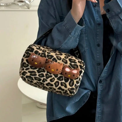 H.Kitty  Handbag Leopard Makeup Bag