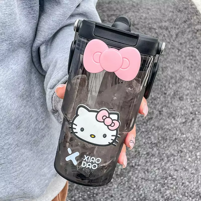 Hello Kitty Sportflasche mit großem Fassungsvermögen – süßer und tragbarer Becher mit Strohhalm