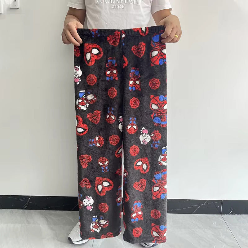 Bavlněný sametový pyžamový set Hello Kitty Spider-man s dlouhými kalhotami