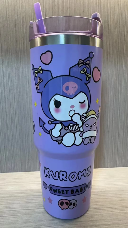 Kawaii Hello Kitty 900ml Thermos – Sanrio Kuromi & Cinnamoroll High-Capacity Stainless Steel Vacuum Coffee Cup