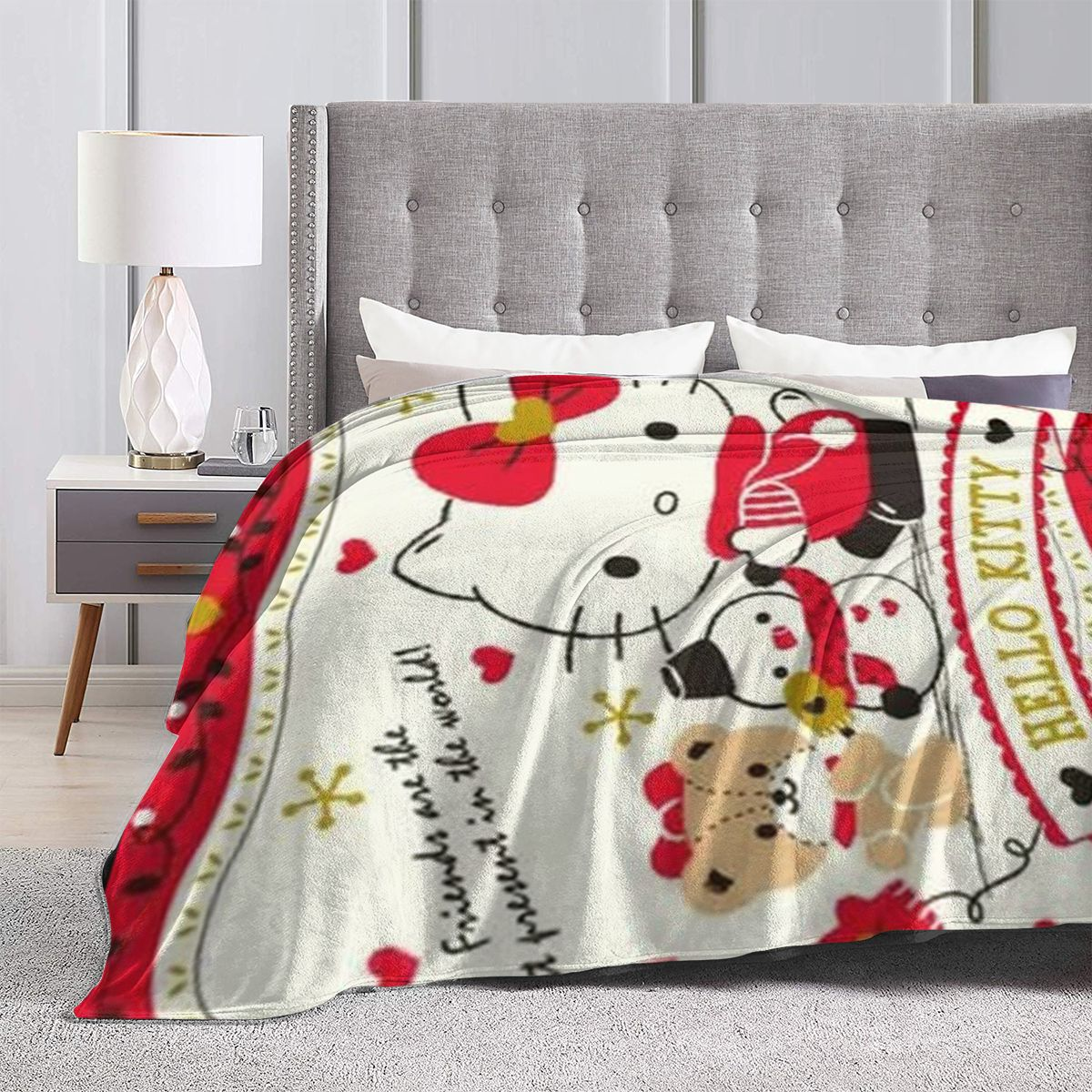 HELLO KITTY Christmas Cozy Blanket – Soft, Comfy, & Perfect for Holiday Snuggles!