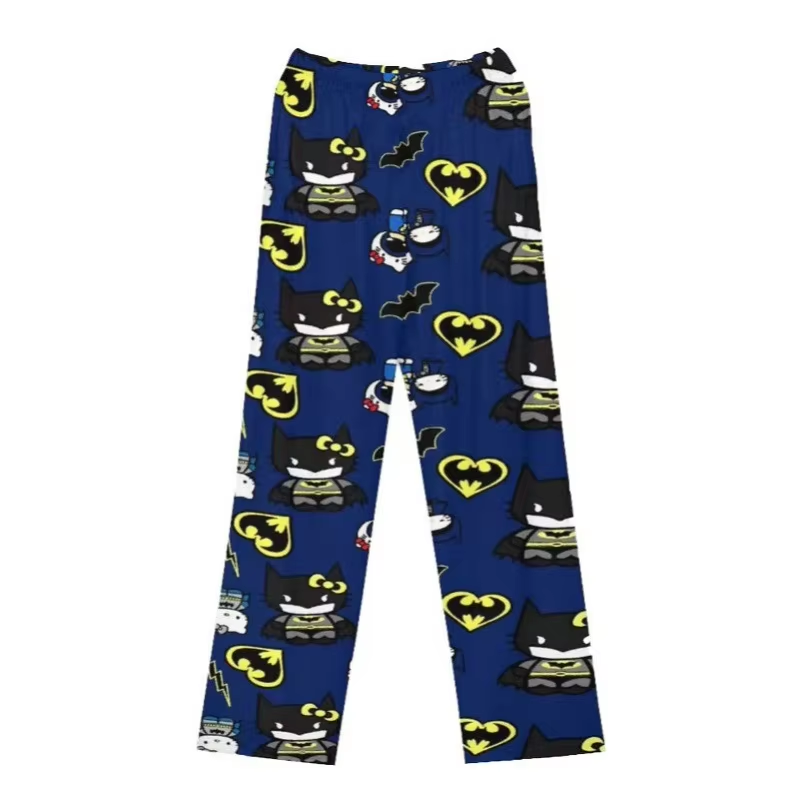 Cartoon-Loungehose – Hello Kitty, Spider-Man, Batman-Pyjamahose für Damen und Mädchen