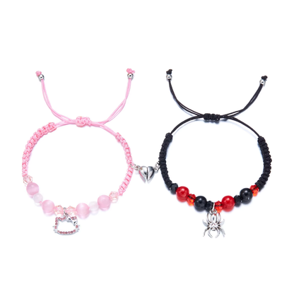 Bat & Hello Kitty Matching Bracelets - Perfect Halloween & Christmas Gift for BFFs & Family