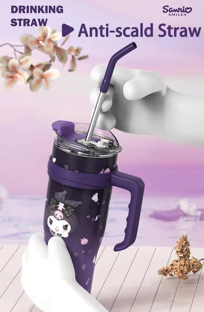 Sanrio Family Thermos Big MAC Strohhalmbecher – Hello Kitty, Kuromi &amp; Freunde