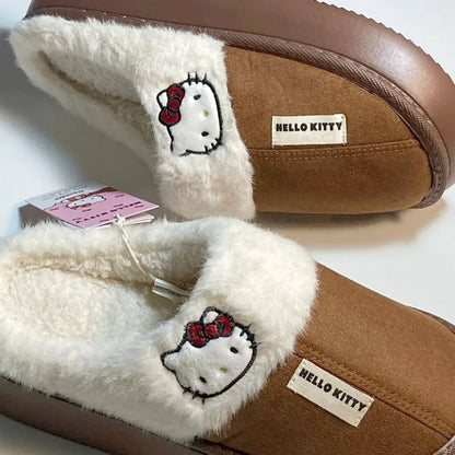 Hello Kitty Plush Slippers Winter Cosy Warm Slippers