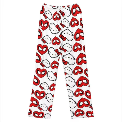 Cartoon-Loungehose – Hello Kitty, Spider-Man, Batman-Pyjamahose für Damen und Mädchen