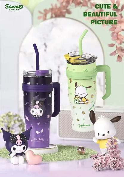 Sanrio Family Thermos Big MAC Strohhalmbecher – Hello Kitty, Kuromi &amp; Freunde