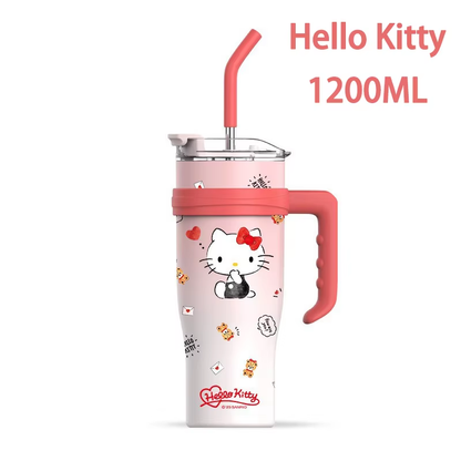 Sanrio Family Thermos Big MAC Strohhalmbecher – Hello Kitty, Kuromi &amp; Freunde