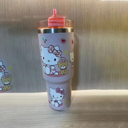 Kitty 900ml Thermos – Sanrio Kuromi & Cinnamoroll High-Capacity Stainless Steel Vacuum Coffee Cup