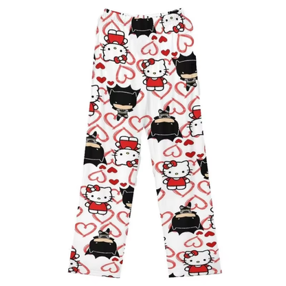 Cartoon-Loungehose – Hello Kitty, Spider-Man, Batman-Pyjamahose für Damen und Mädchen