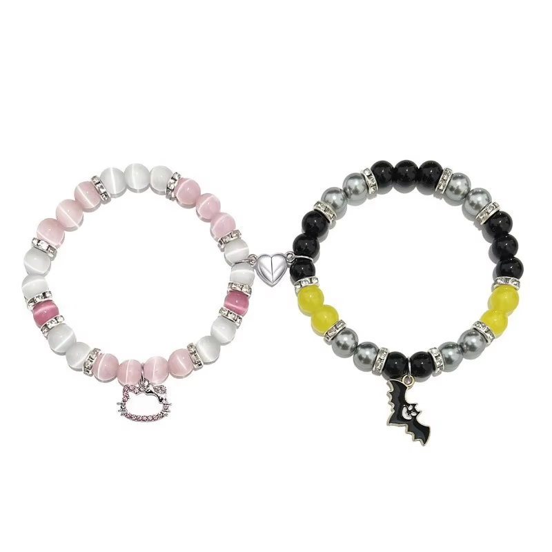 Spooky & Sweet: KMVEXO Bat Cat Spider Friendship Bracelets – Perfect for Best Friends & Couples!