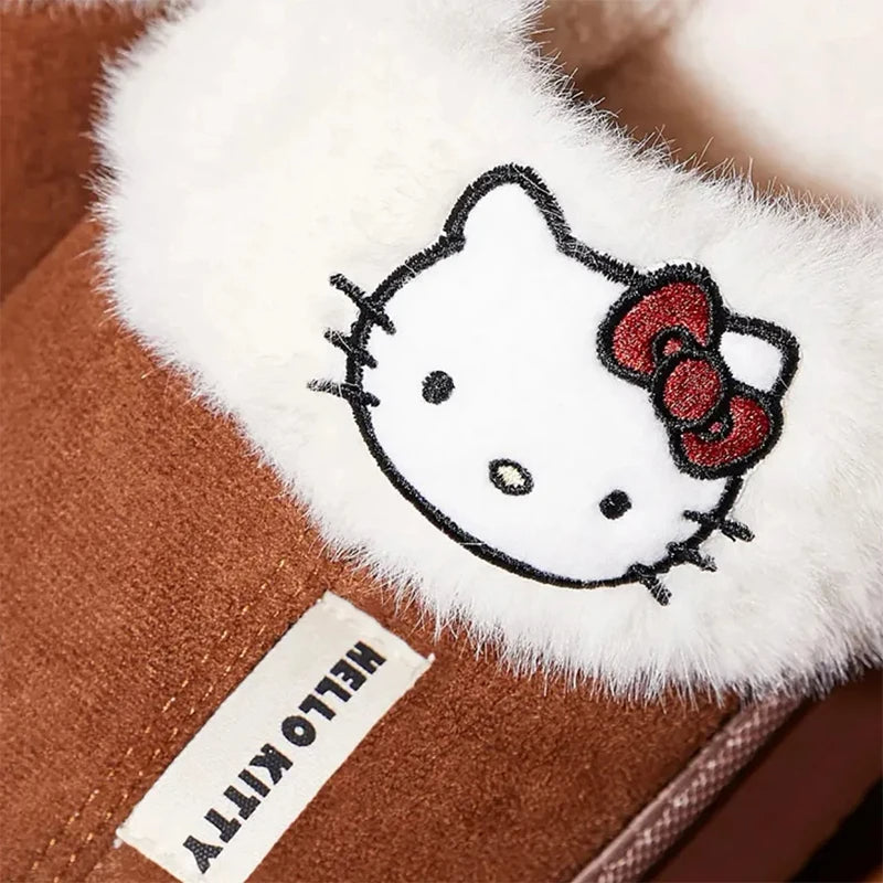 Hello Kitty Plush Slippers Winter Cosy Warm Slippers